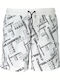 Men's Swimwear Shorts White with Patterns