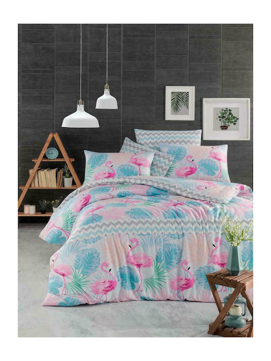 Mc Decor Flamingo Σετ Σεντόνια Υπέρδιπλα 240x270εκ. Πολύχρωμο (4τμχ)