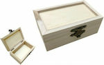 Ξύλινο Αλουστράριστο Κουτί με Συρταρωτό Καπάκι 6x4,8x10εκ