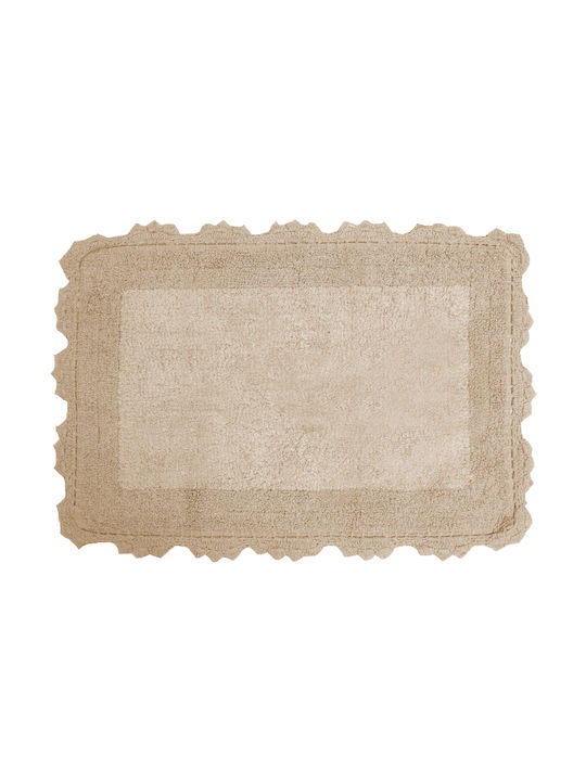 Anna Riska Badematte Baumwolle Rechteckig Lace 421061 Beige 50x80cm