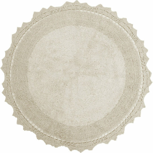 Anna Riska Πατάκι Μπάνιου Βαμβακερό Στρογγυλό Lace 5 421122 Ivory Φ60εκ.