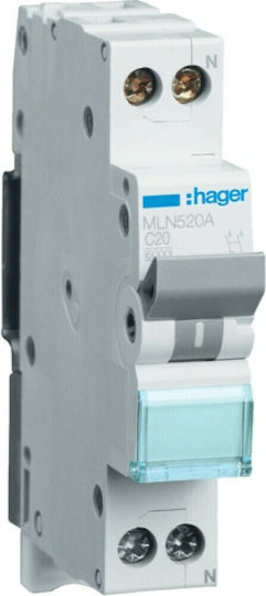 Hager Automatic Circuit Breaker 20A Double-pole AC MLN520A