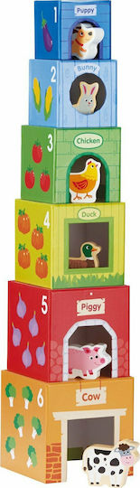 Lelin Toys Stacking Toy Stacking Cubes made of Wood for 12++ Months