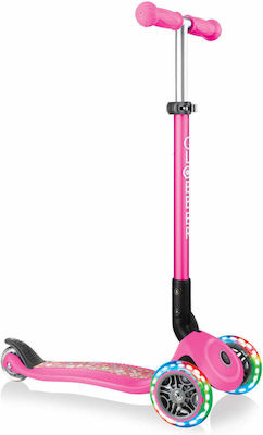 Globber Kids Scooter Foldable Primo Foldable Fantasy Lights 3-Wheel for 3+ Years Pink