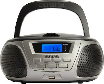 Aiwa Portable Radio-CD Player BBTU-300 Equipped with Bluetooth / CD / MP3 / USB / Radio Silver