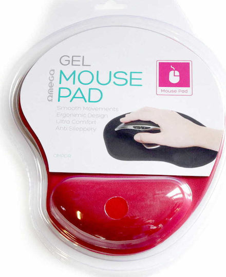 Omega Mouse Pad with Wrist Support Red Dark Red Gel Mouse Pad