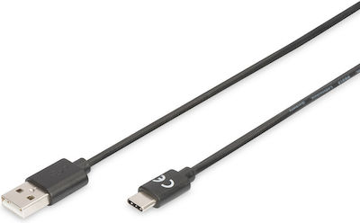Digitus Regular USB 2.0 Cable USB-C male - USB-A male Μαύρο 4m (AK-300148-040-S)