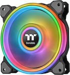 Thermaltake Riing Quad 14 RGB Radiator Fan TT Premium Gehäuselüfter 140mm mit Verbindung 4-Pin PWM 1Stück Schwarz