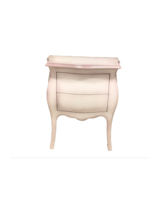 Wooden Kids Bedside Table Ecru 60x40x60cm