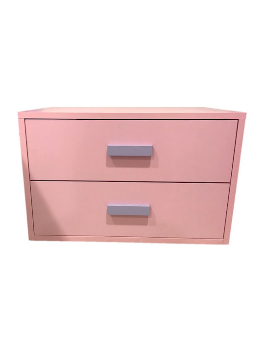 Wooden Kids Bedside Table Sympathia Pink 60x43x46cm