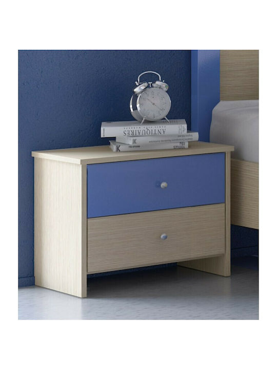 Wooden Kids Bedside Table Latte-Blue 50x35x43cm