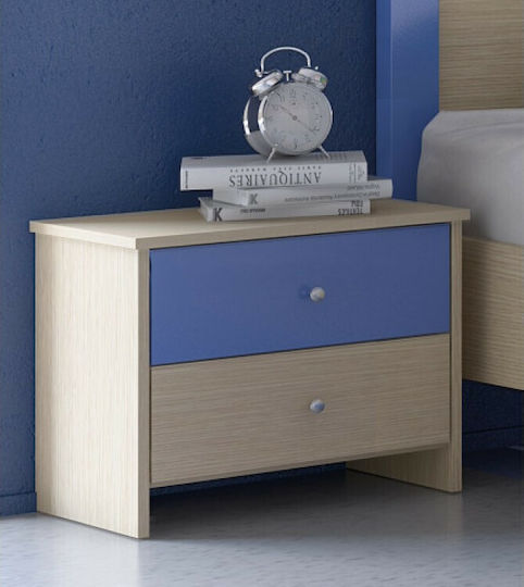 Детска нощна шкафче Дърво Latte-Blue 50x35x43см