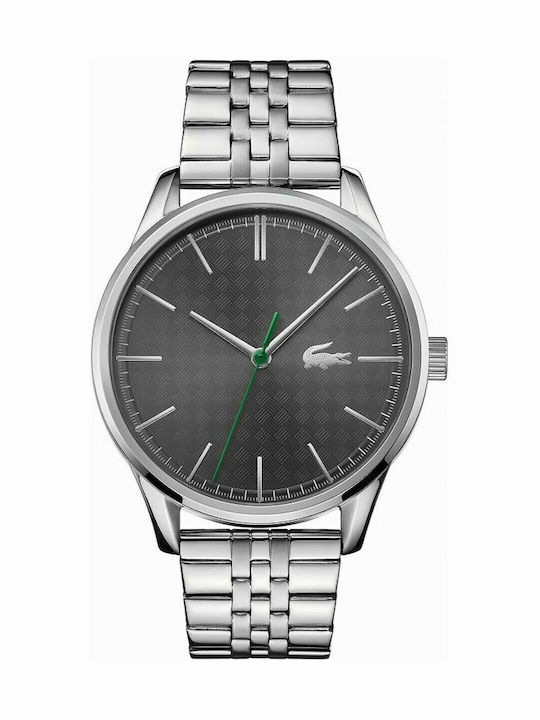 Lacoste Vienna Ανδρικό Ρολόι 43mm Μπαταρίας με Ασημί Μεταλλικό Μπρασελέ