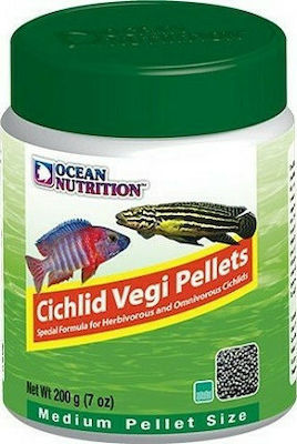 Ocean Nutrition Vegi Pellets Medium Cichlid Food with Spirulina 200gr