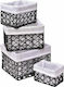 Storage Basket Fabric Black 21x18x14cm 4pcs