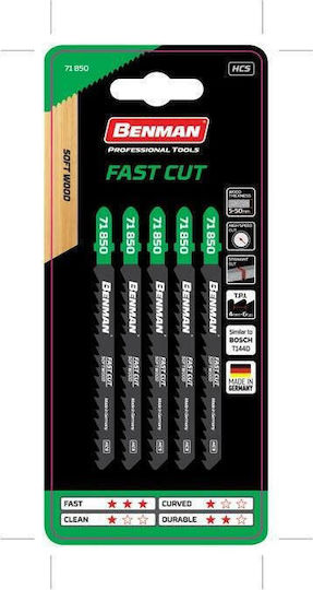 Benman T144D Jig Saw Blade for Wood 100mm 5pcs 71850