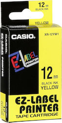 Casio Ez-Label Compatible Ribbon Ink Cartridge for Casio Schwarz 1Stück (XR-12YW1 XR12YW1)