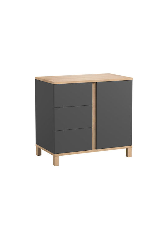 Altitude Baby Dresser with 3 Drawers Gray 53x15x90cm