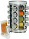 Kuchenprofi Glass Tabletop Spice Rack with Stand Silver 16pcs