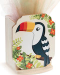 Christening Favor with Pencil Holder Toucan made of Wood