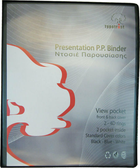 Typotrust Binders 8/34 for Paper A4 with 2 s Rings Black 1pcs