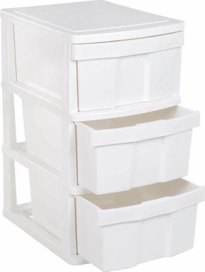 Homeplast Τάρα Συρταριέρα Πλαστική 3 Θέσεων Λευκή 50x40x77cm