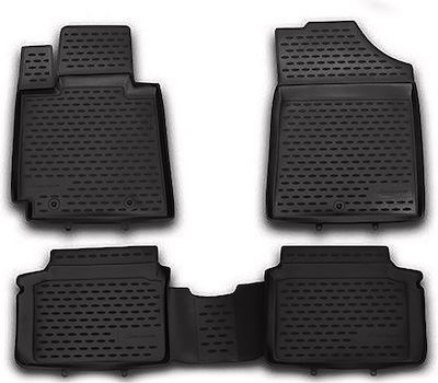 Novline Set of Front and Rear Mats Tray Type 4pcs from Rubber for Hyundai i20 2019+ Black