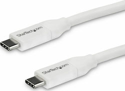 StarTech Regular USB 2.0 Cable USB-C male - USB-C male Λευκό 4m (USB2C5C4MW)