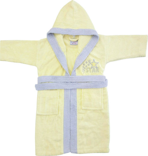 Morven Kids Hooded Bathrobe Star Yellow