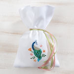 Christening Favor in Pouch Παγώνι made of Fabric