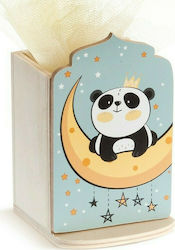 Christening Favor with Pencil Holder Panda made of Wood 7x6.5cm