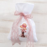 Christening Favor in Pouch Sarah Kay made of Fabric