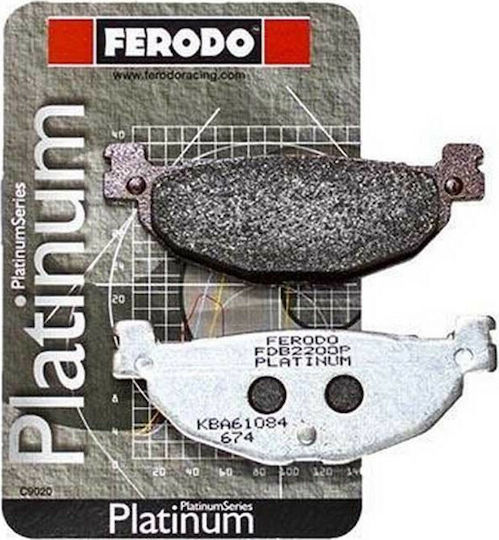 Ferodo Motorcycle Brake Pads Platinum Semi-Metallic Rear Pads Yamaha TMAX 500 Majesty 400 for Yamaha T-MAX 500 YP 400 Majesty