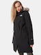 The North Face Recycled Zaneck Women's Long Parka Jacket Waterproof and Windproof for Winter with Hood Black