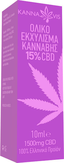 Kannavis Пълно екстракт Масло Канабис в Капки 1500мг с 15% CBD 10мл