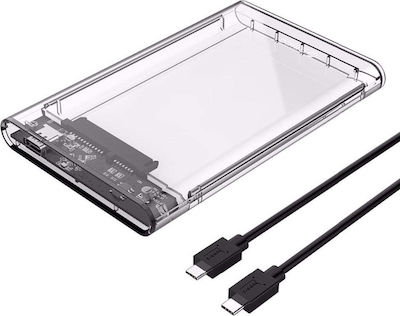 Orico Θήκη για Σκληρό Δίσκο 2.5" SATA III με σύνδεση USB3.1 σε Διάφανο χρώμα