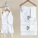 Disney Baptism Towel Set Donald Duck Λευκό