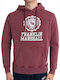 Franklin & Marshall Herren Sweatshirt mit Kapuze und Taschen Burgundisch