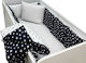 Beboulino Baby Crib Bedding Set Stars 5pcs Blue