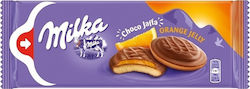 Milka Biscuiți Cu topping și umplutură Jeleu de ciocolată și portocale 1buc 147gr