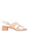 D Chicas Women's Sandals Beige with Chunky Medium Heel