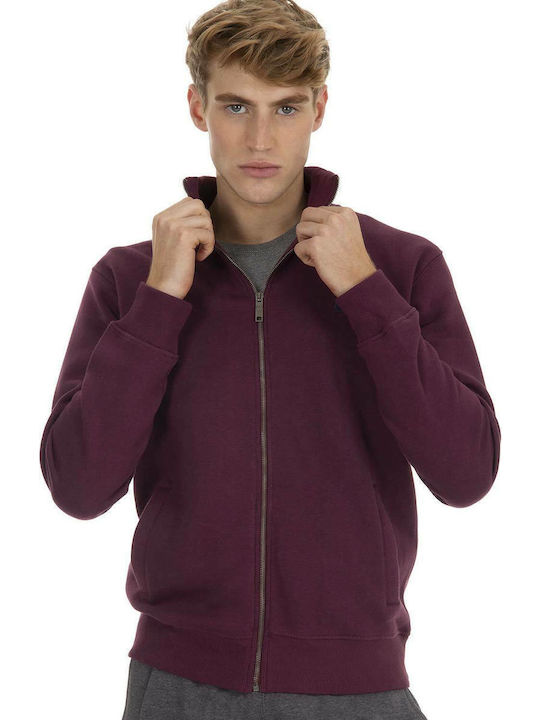 Magnetic North Men's Sweatshirt Jacket with Pockets Burgundy