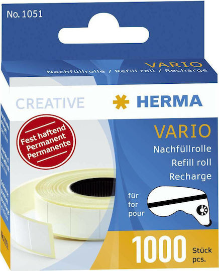 Herma 1000τμχ Αυτοκόλλητες Ετικέτες Vario Hermafix Refill Pack Ορθογώνιες σε Λευκό Χρώμα 12x13mm