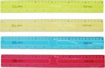 Papercraft Χάρακας Πλαστικός Διάφανος 30cm Flexi (Διάφορα Χρώματα)