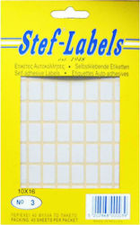 Stef Labels 2560 Αυτοκόλλητες Ετικέτες Ορθογώνιες σε Λευκό Χρώμα 10x16mm