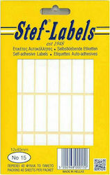 Stef Labels Rectangular Small Adhesive White Label 12x40mm 960pcs