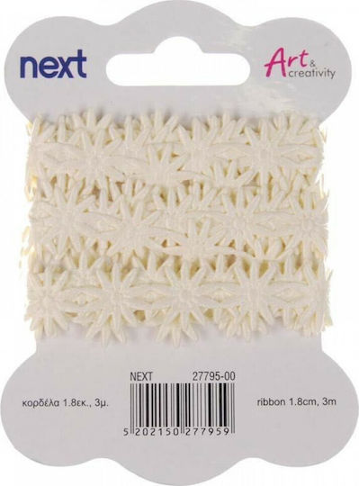 Next Daisies Ribbon Ribbon White