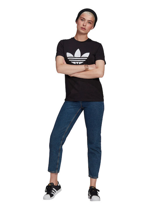 Adicolor Classics Trefoil Bluza Damă Sport Tricou Cu Dungi Neagră