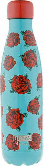 iDrink Stainless Steel Kids Water Bottle Thermos with Screw-On Cap Non Spill Blue 500ml