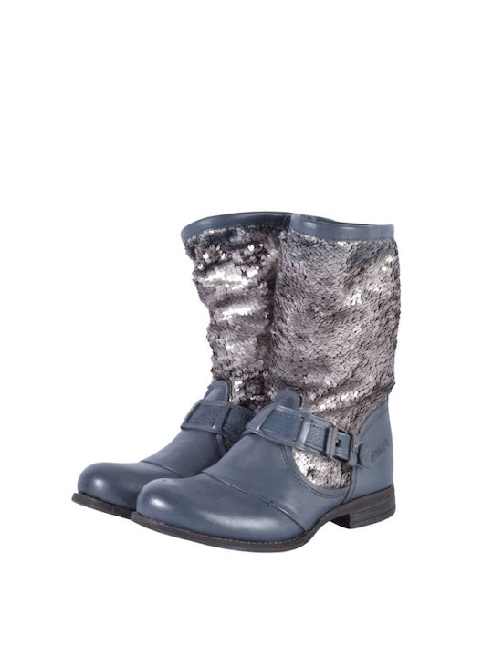 BUNKER Leather Boots with sequins